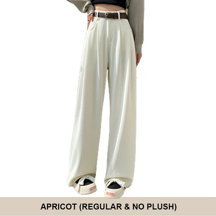 Nice Gift*Women'S Plush Wide Leg Pants Corduroy High Waistline