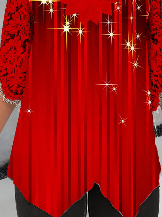 Women Half Sleeve V-neck Solid Color Dress