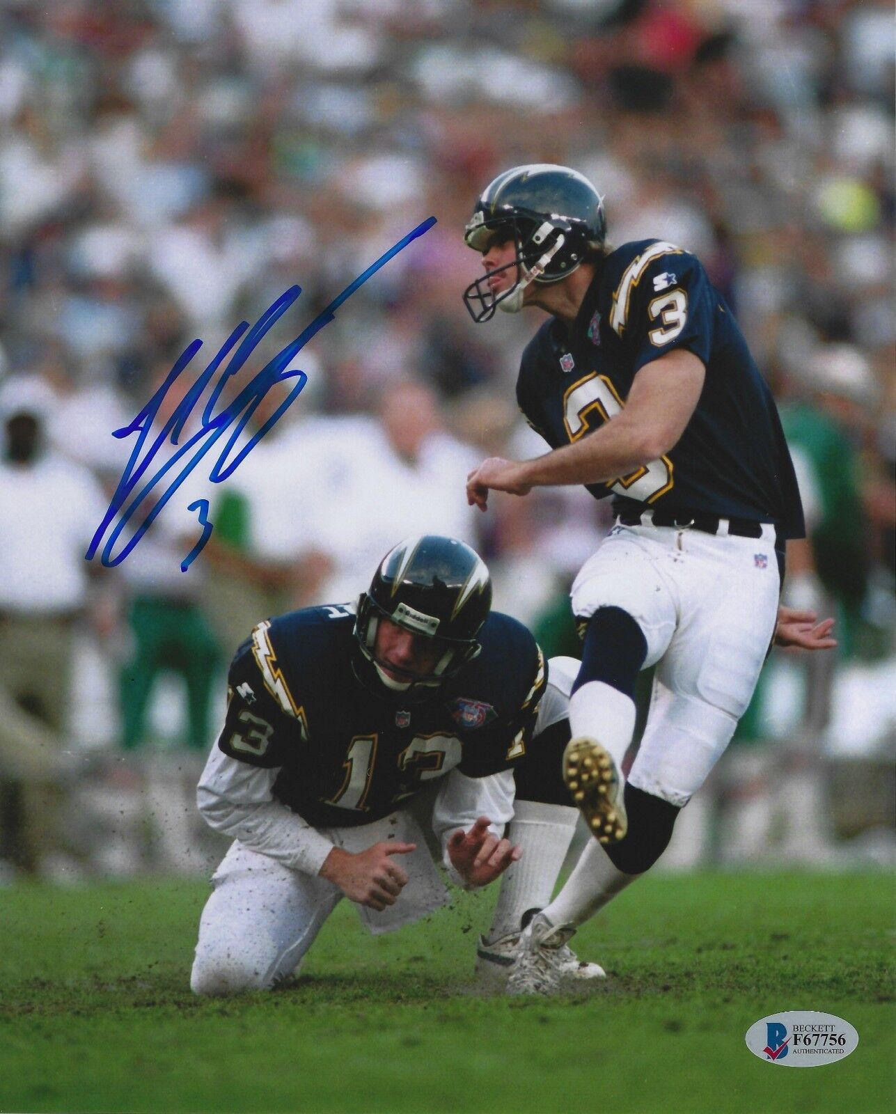 John Carney Signed Chargers Football 8x10 Photo Poster painting BAS Beckett COA Picture Auto'd 4