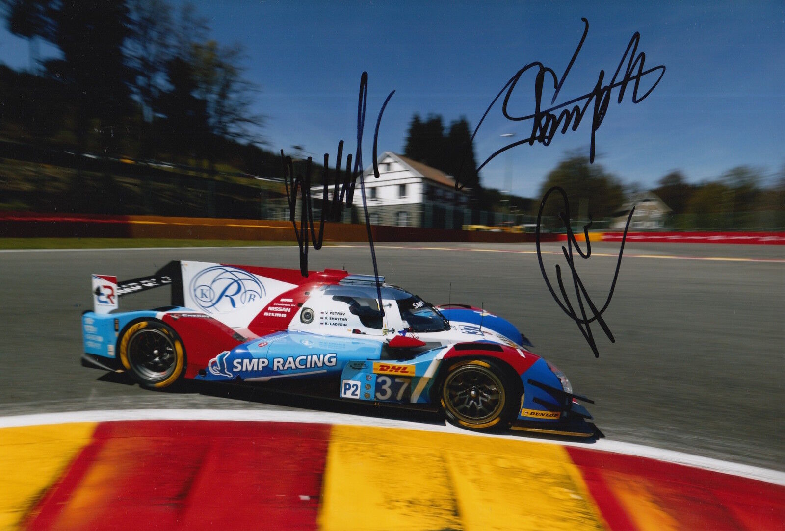 Petrov, Shaitar, Ladygin Hand Signed SMP Racing 12x8 Photo Poster painting Le Mans 2016 6.