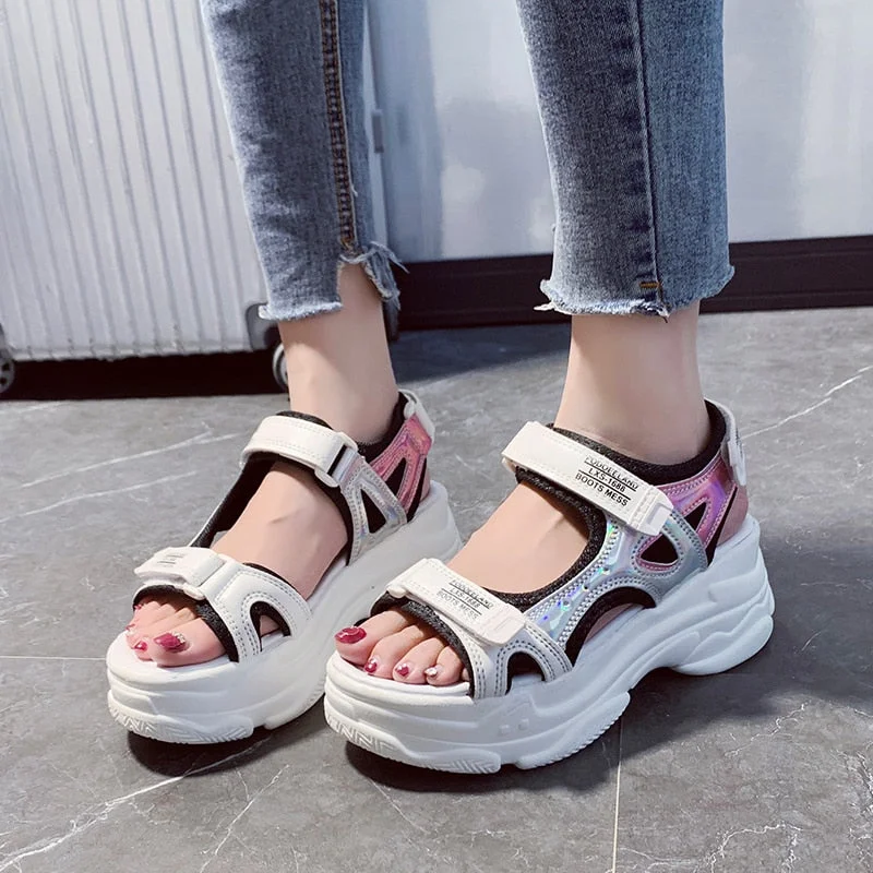 VIP Dropshipping 20Design Women Sandals 2021 Fashion Ladies Casual Shoes Women Wedges Buckle Strap  Platform Shoes 5 CM Summer