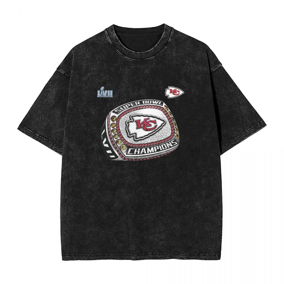 Kansas City Chiefs Super Bowl LVII Champions Diamond Ring Vintage Oversized T-Shirt Men's