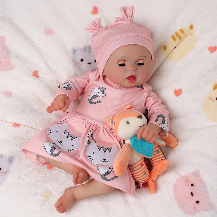 Babeside Bailyn 20" Open & Close Eyes Realistic Reborn Baby Doll Lovely Girl Pink Kitten