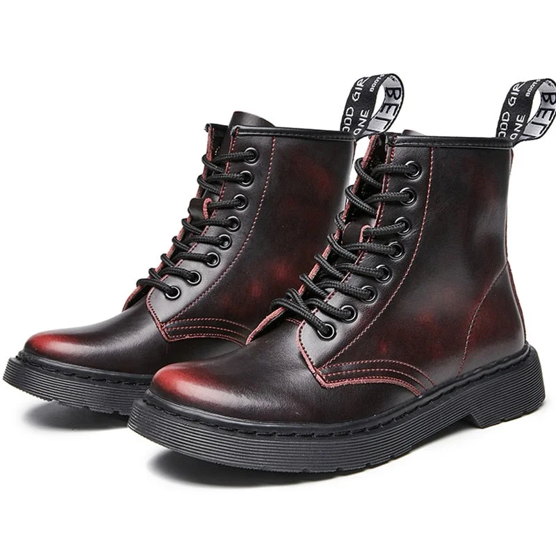 Women Boots Soft Leather Shoes Woman White Ankle Boots Motorcycle Boots Female Autumn Winter Shoes Punk Botas Mujer 2020 Spring