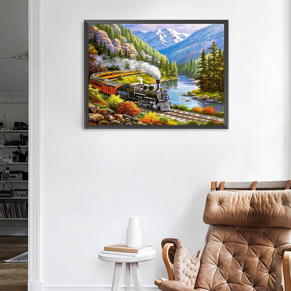 Diamond Painting - Full Round Drill - Train Park(40*30cm)