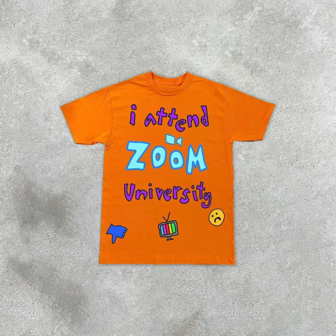 Zoom university casual street short sleeve T-shirt
