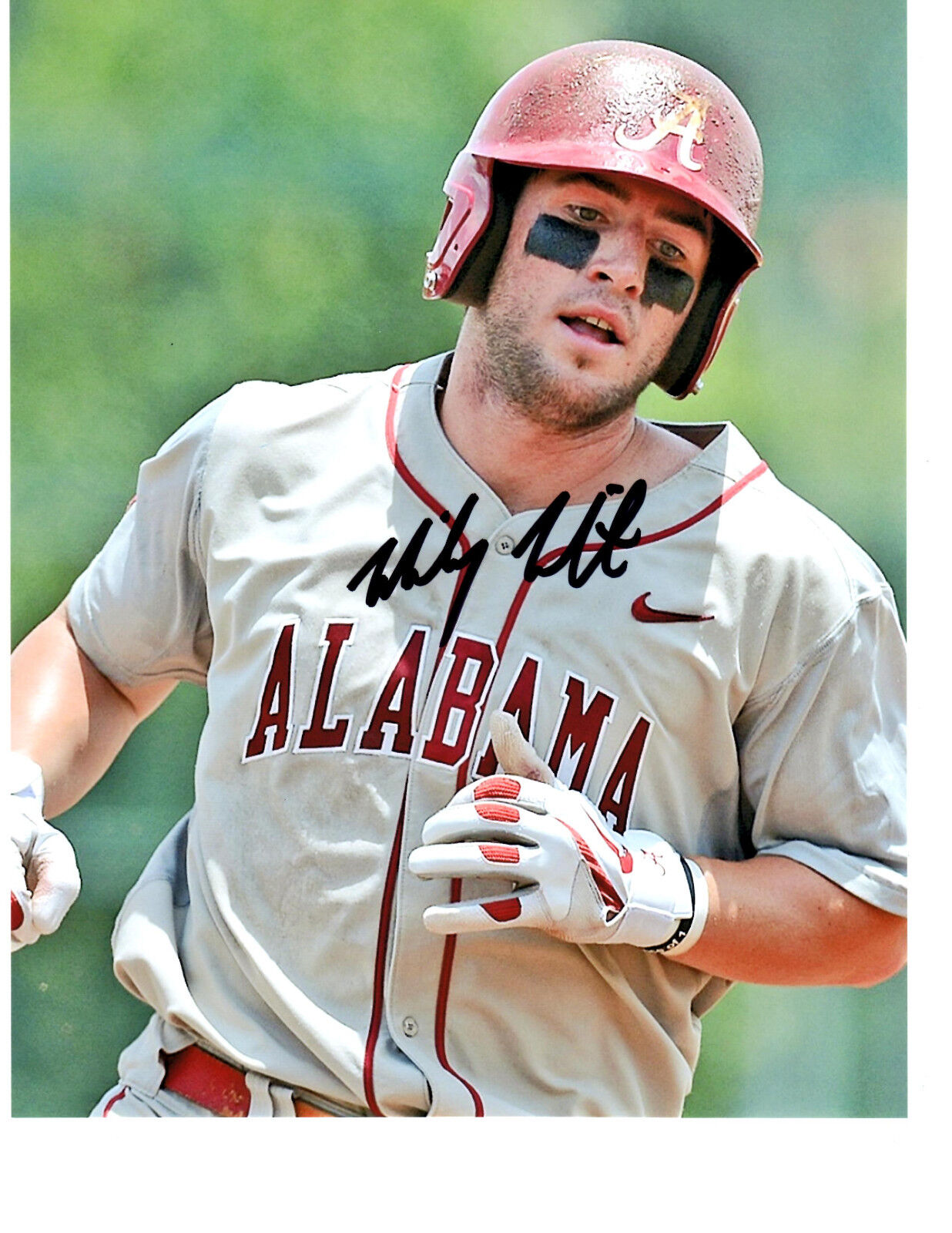 Mikey White Oakland A's top prospect Signed 8x10 Photo Poster painting Autographed Alabama Tide