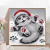 Diamond Painting - Partial Special Shaped Drill - Winter Cat(Canvas|30*30cm)