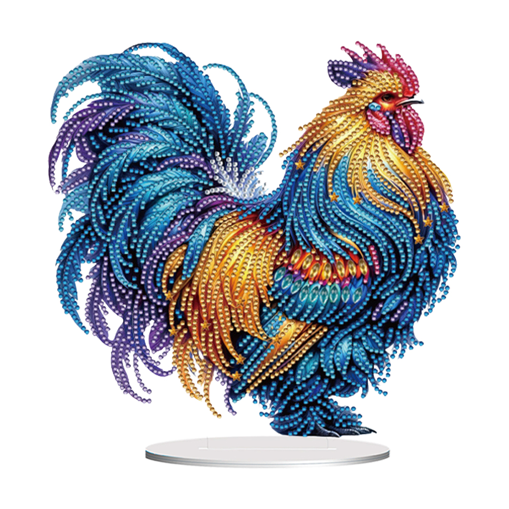 Acrylic Special Shape Rooster 5D DIY Diamond Painting Tabletop Decorations