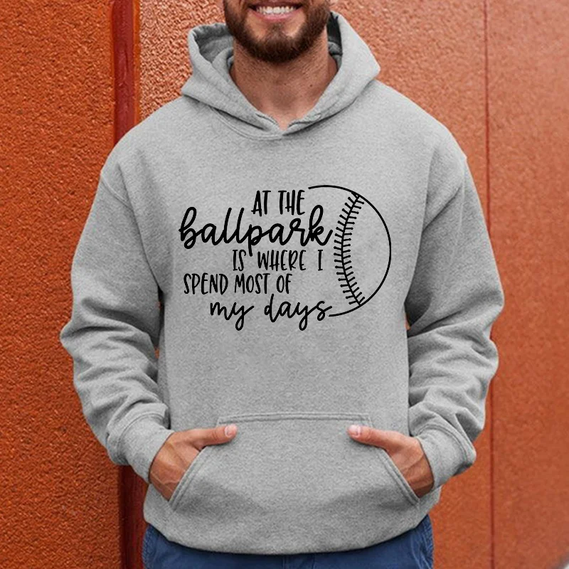 Baseball Letter Print Casual Streetwear Men’s Hoodie
