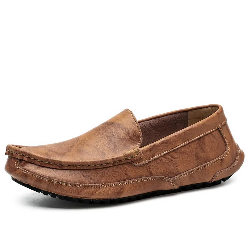 Genuine Leather Men Casual Shoes Luxury Brand 2020 Mens Loafers Moccasins Breathable Slip on Male Driving Shoes Plus Size 38-48