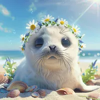 Beach Flower Seal - Diamond Painting