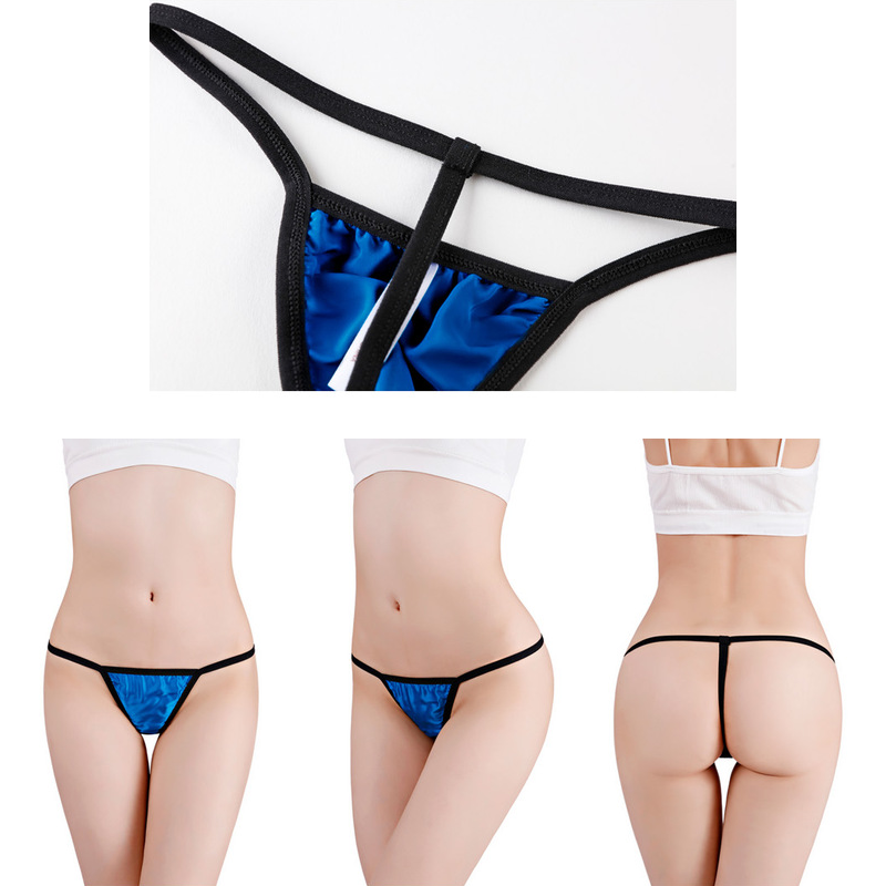 Realsilklife Sexy Thin Solid Silk Thong Panties 4 Pack