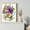 (Stamped/Counted) Flowers In Tea Cup - 18CT Cross Stitch 20*25cm/7.87*9.84in