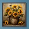 Iron Bucket Sunflower-Full Round Diamond Painting 30*30CM