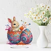 (US Only)2D Flat Easter Egg Bunny DIY Double-Sided Diamond Painting Desktop Decorations