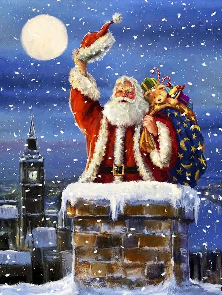 Christmas Santa Claus - Customized AB Drill Diamond Painting gbfke