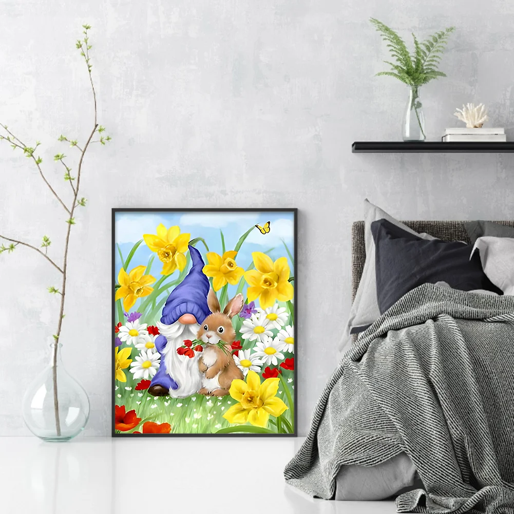 Diamond Painting - Full Round Drill - Gnome Rabbit(Canvas|30*40cm)