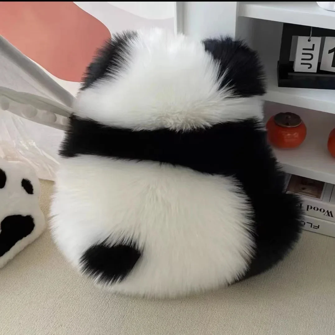 Athvotar Throw Pillows Super Cute Angry Panda Back View 100% Wool / Artificial Wool Back Cushion for Bed Sofa Cushion Floor Cushions Cozy