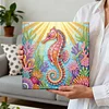 (25x25cm)DIY Seahorse Framed Handmade Pearl Painting Art Craft Kit Living Home Decor