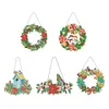 5D DIY Special Shaped Diamond Painting Christmas Hanging Wreath With Lamp String Kit