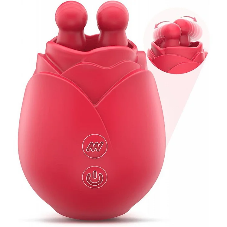 Female Romeo Rose Double Tongue Lick Vibator Stimulates Citoral Nipple Orgasm Sex Products 