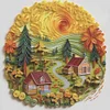 Paper Quilling Wooden House-14CT Stamped Cross Stitch 40*40cm/15.75*15.75in tapestrymarket
