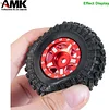 4Pcs 27.5 * 14.5mm Aluminum Alloy 7mm Hex Hub 1.0 Beadlock Wheels Rims Wheel Weights for 1/18 1/24 RC Crawler Axial SCX24 AX24 Wrangler JLU Deadbolt C10 B17 TRX4M Upgrades (Red)