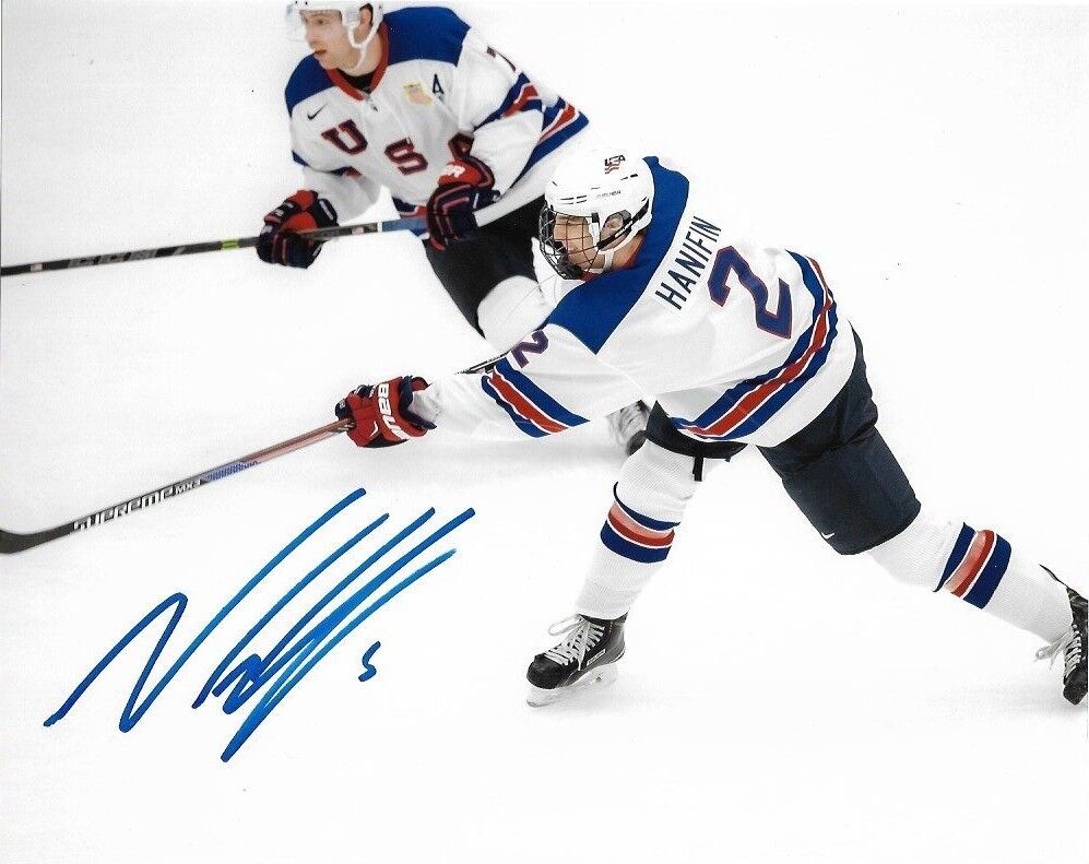 Team USA Noah Hanifin Autographed Signed 8x10 Photo Poster painting COA #2