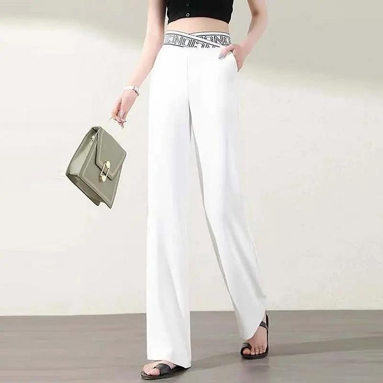 🔥Summer Hot Sale 49% OFF-Ice Silk High Waist Wide-leg Pants(Buy 2 Free Shipping)