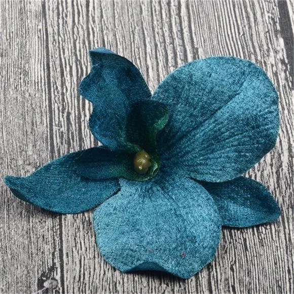 5pcs/lot 8cm High Quality Silk Artificial Orchid Flower Heads For Wedding Christmas Decoration Orchis Cymbidium Fake Flowers