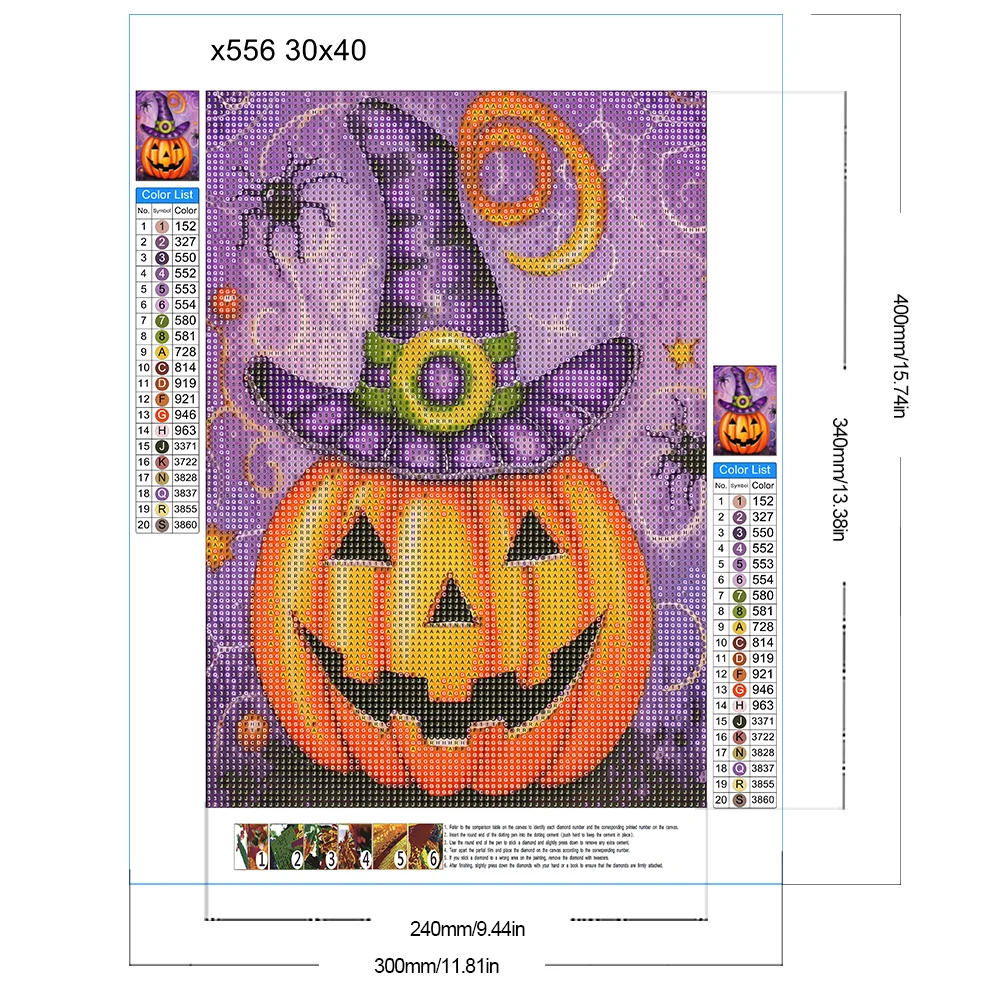 Diamond Painting - Full Round Drill - Halloween Pumpkin(Canvas|30*40cm)