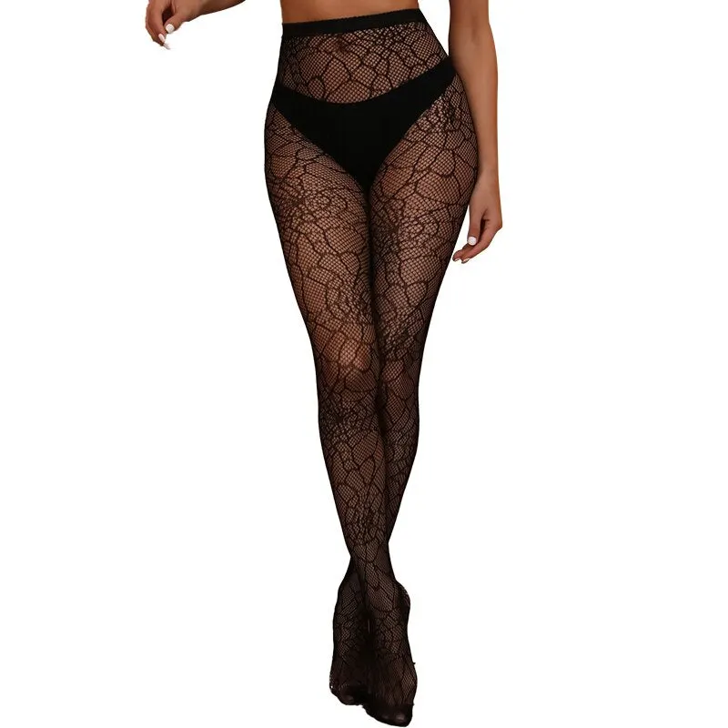 Gothic Tights Pantyhose Japanese Black Retro Mesh Dual Plaid Fishnet Lace Trousers Bottoming Small Hole Stretchy Stockings Women