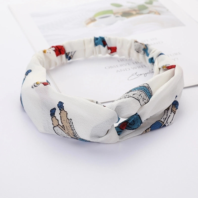 Women’s Lady Polka Dots Flower Cloth Hair Band