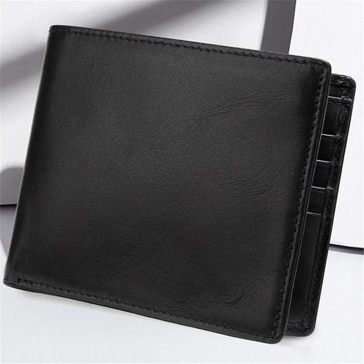 Rfid Blocking Currency Slot Card Holder Genuine Leather Mini Wallet