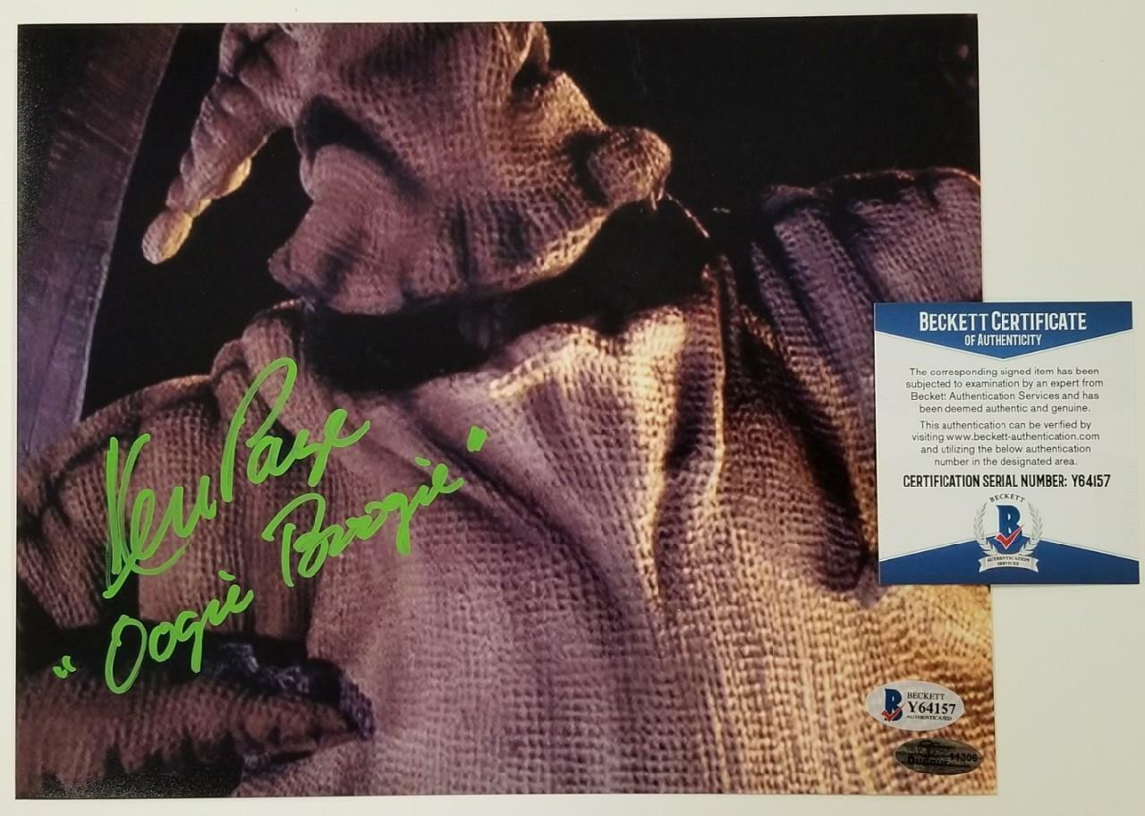 Ken Page signed Nightmare Before Christmas 8x10 Photo Poster painting #10 Oogie Boogie ~ BAS COA