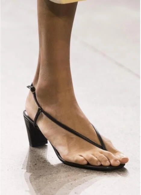 Black Custom-Made Heeled Sandals Vdcoo