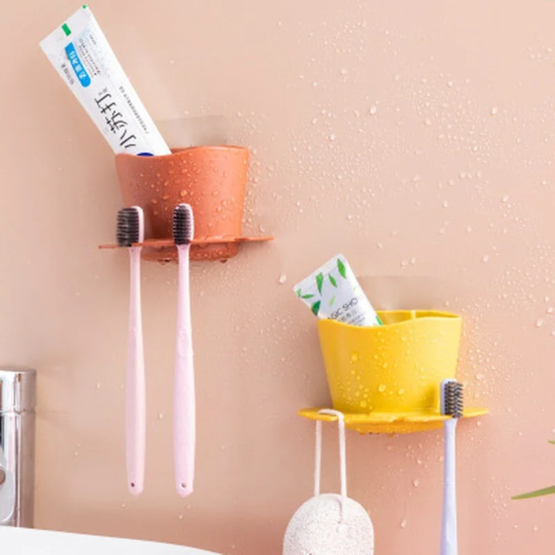 1pcs Plastic Toothbrush Holder Toothpaste Storage Rack Shaver Tooth Brush Dispenser Bathroom Organizer Accessories Set Tools