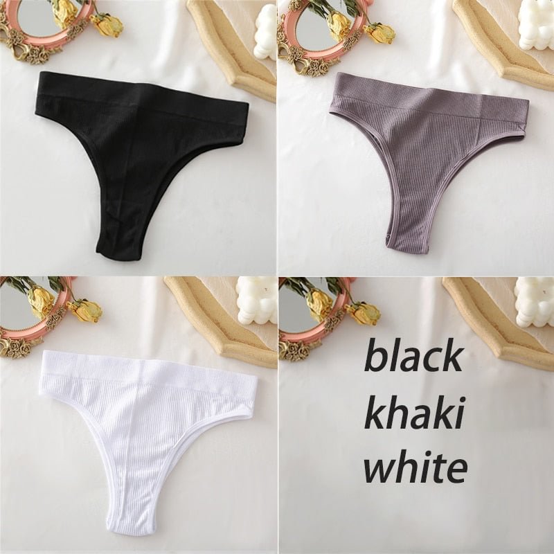3PCS/Set High Waisted Seamless Women's Panties FINETOO Underwear Women Comfortable Female Underpants Solid Color Pantys Lingerie