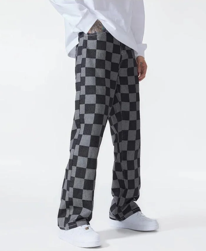 Brownm Checkered Black Pants