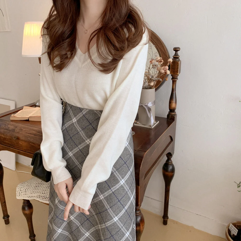 Billlnai New Harajuku Long Skirt Korean grey Plaid Skirt Women Zipper High Waist School Girl Pleated Plaid Skirt vintage Long Skirt