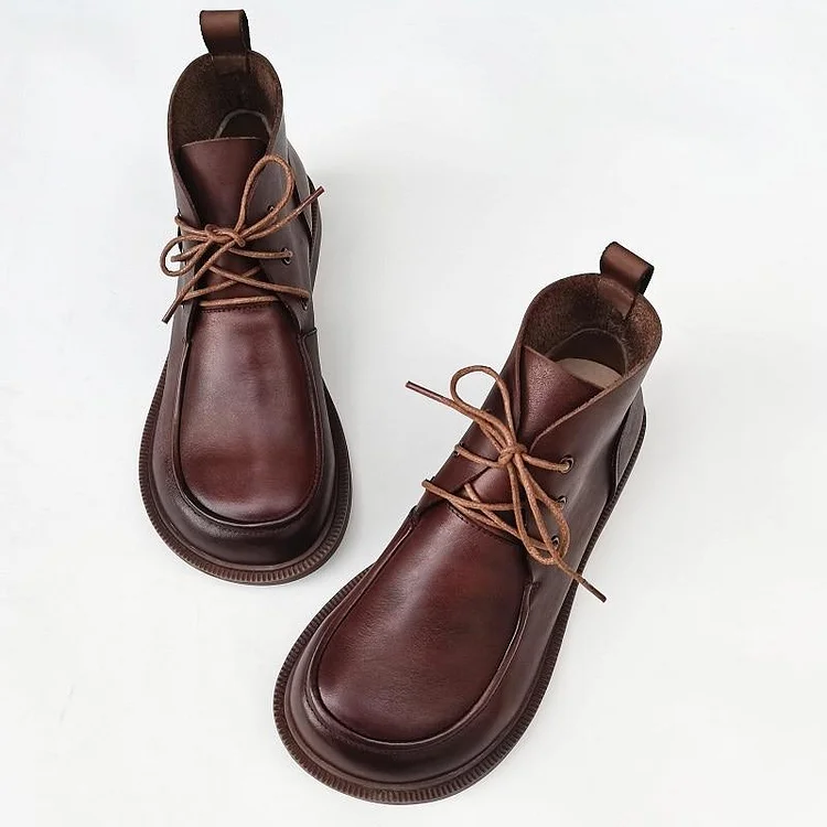 Women's Round toe Lace up Ankle Boots Shoes  shopify Stunahome.com