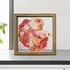 Diamond Painting Special Shaped Drill Roses and Goldfish With Frame(8.46x8.46inch)