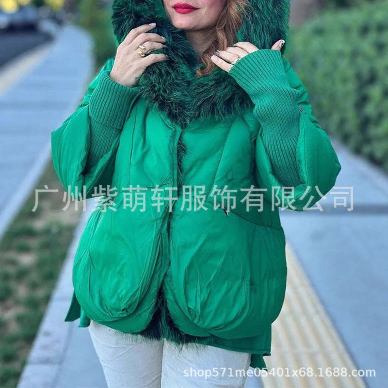 Nigikala Nigikala New Down Jacket Silver Fox Big Real Woolen Threaded Sleeve Rich Atmosphere Warm Loose Thin Explosion