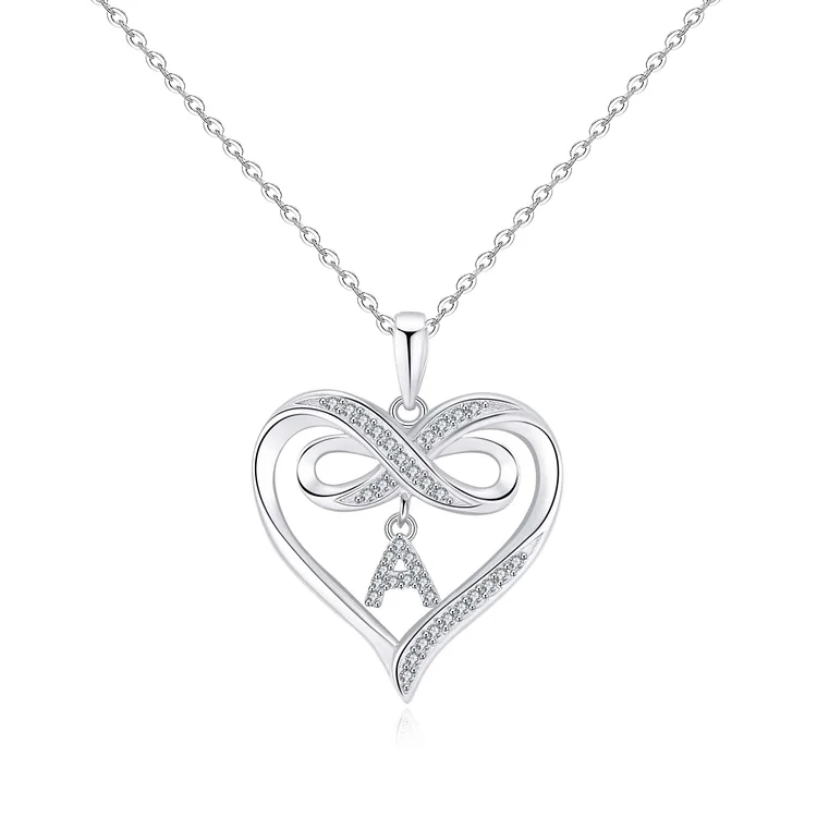 For Granddaughter - S925 The Love Between A Granddaughter and Nana is Forever Infinity Heart Initial Necklace