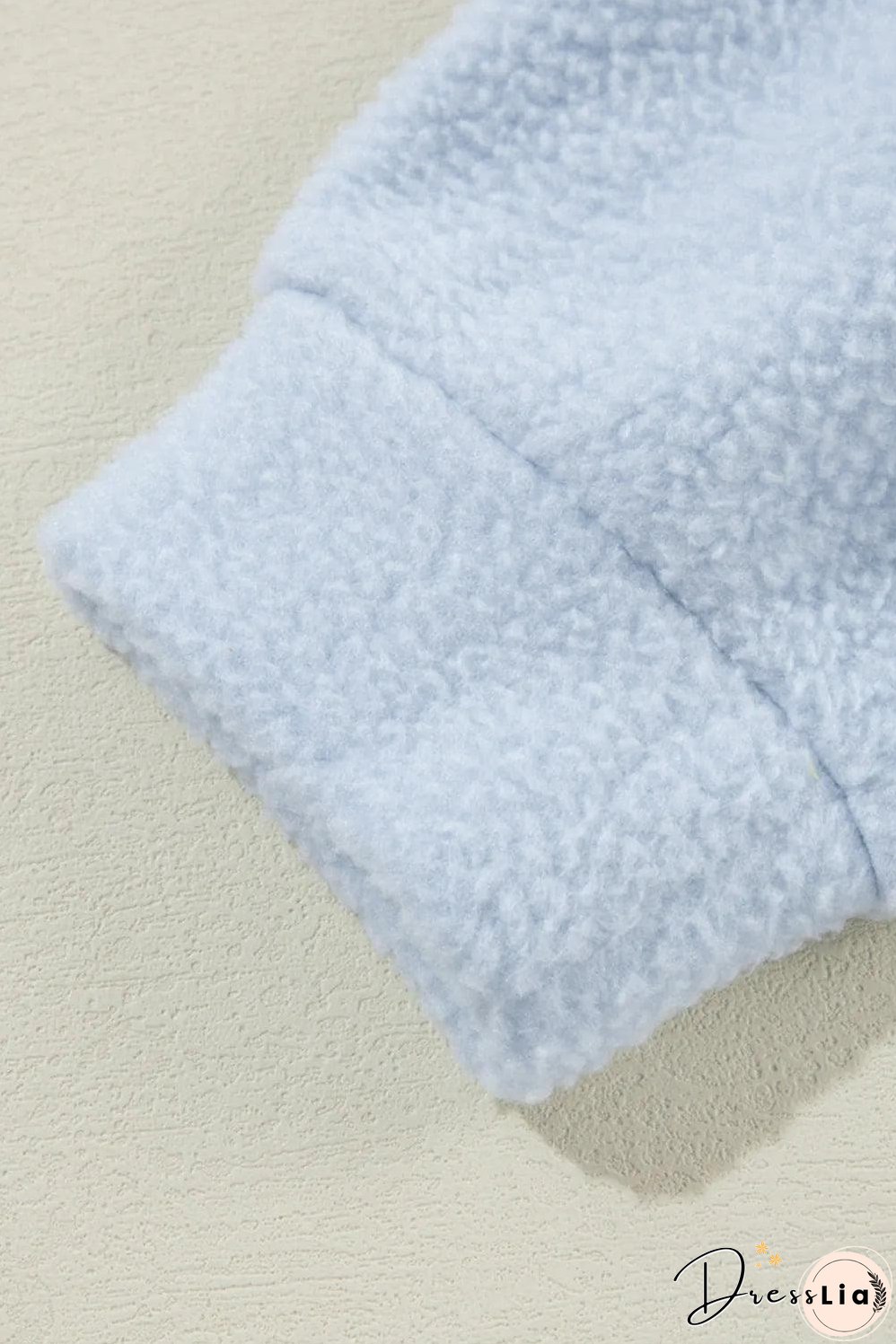 Beau Blue Cropped Sherpa Zip Up Hoodie