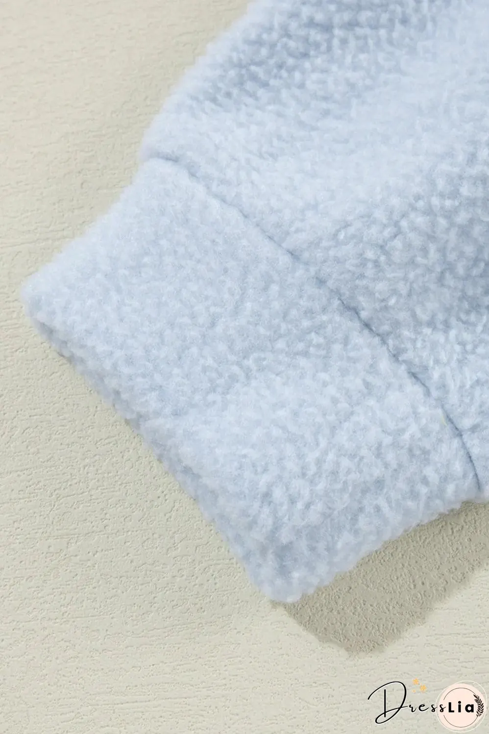 Beau Blue Cropped Sherpa Zip Up Hoodie