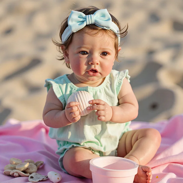 20" Lifelike Reborn Girl Baby Doll Polara with Brown Hair, Gifts For Kids