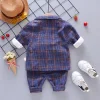 Spring Kids Baby Boy Formal Suits Set Cotton Gentleman 4 Pcs Sets