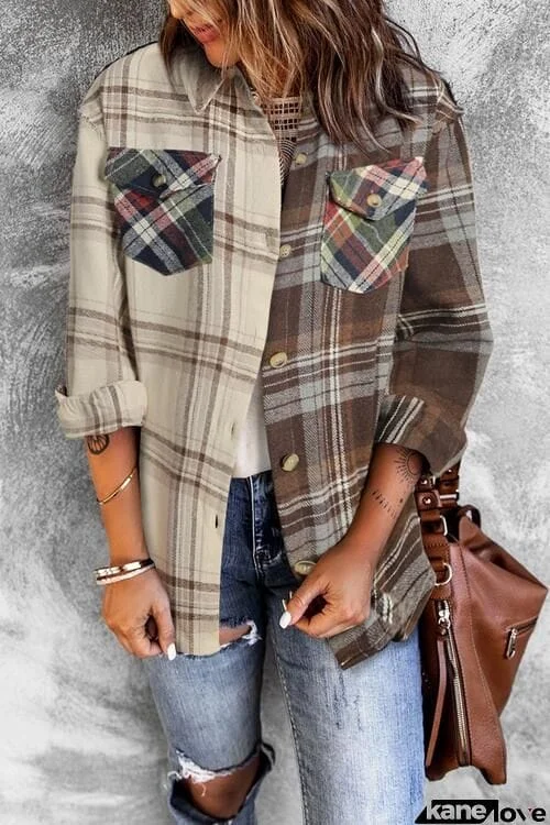 Plaid Collared Neck Button Down Shirt